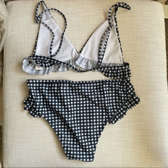 Gingham triangle bikini set - Picture 3 of 5